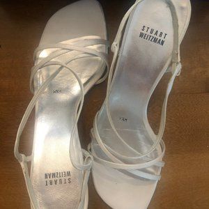 Stewart Weitzman Suspend White Satin (9.5 M)